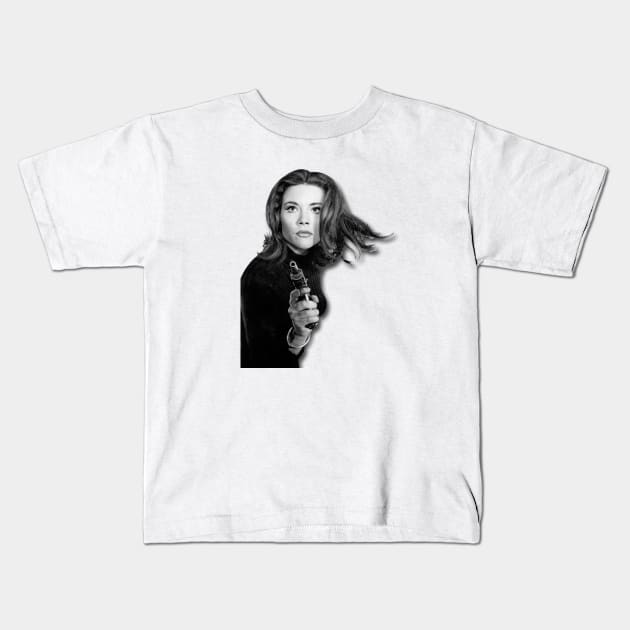 Emma Peel Retro 70s 80s 90s ,TV Series Kids T-Shirt by Den Tbd